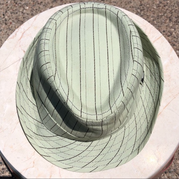 Goorin Bros Light Mint Green with Brown/Grey Striping Cotton Fedora S - Picture 5 of 9